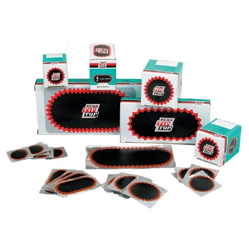 Rema Tip Top 1 3/4" Round Red Feather Edge Tube Patch BOWES RTR 2 Box of 30