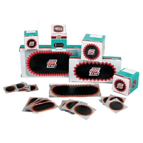Rema Tip Top 3 3/4" Round Red Feather Edge Tube Patch BOWES RTR 5 Box of 10