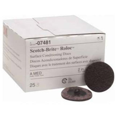 Scotch-Brite Roloc Surface Conditioning Disc TR PN 07481, 2" x NH A MED BOWES 3M 7481