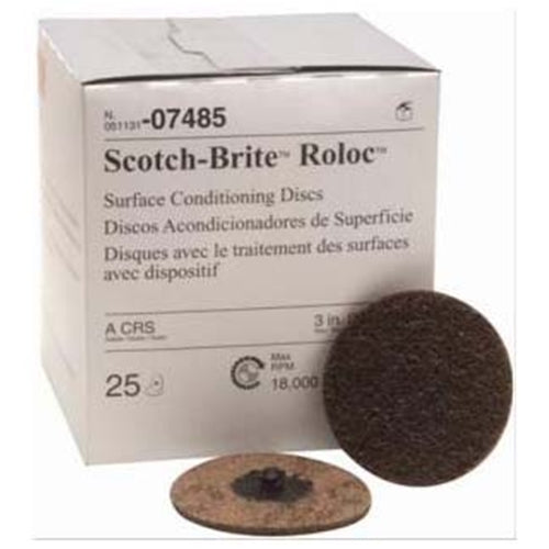 Scotch-Brite Roloc Surface Conditioning Disc TR PN 07485, 3" x NH A CRS BOWES 3M 7485
