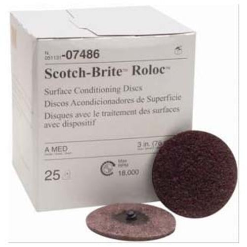 Scotch-Brite Roloc Surface Conditioning Disc TR PN 07486, 3" x NH A MED BOWES 3M 7486