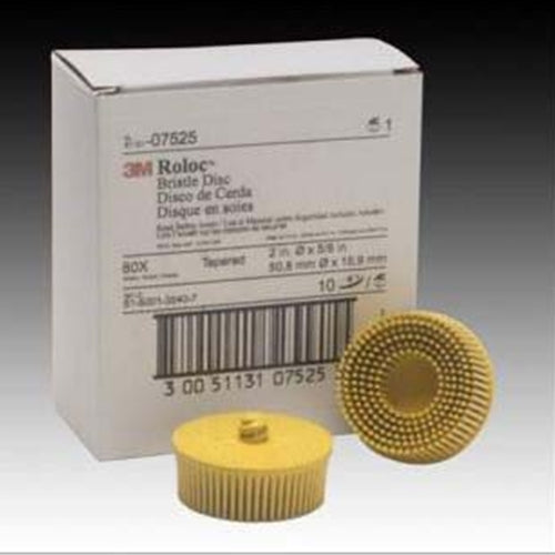 Scotch Brite Roloc Bristle Disc 2" x 5/8 Tapered MED BOWES 3M 7525