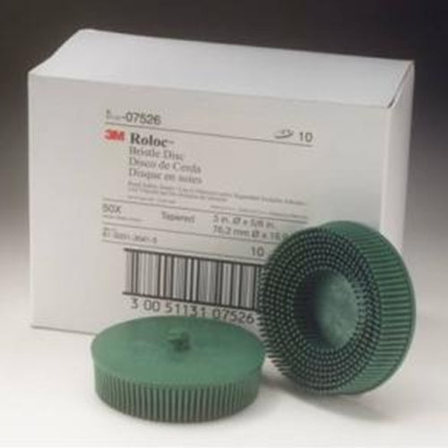 Scotch-Brite Roloc Bristle Disc 3" x 5/8 Tapered CRS BOWES 3M 7526