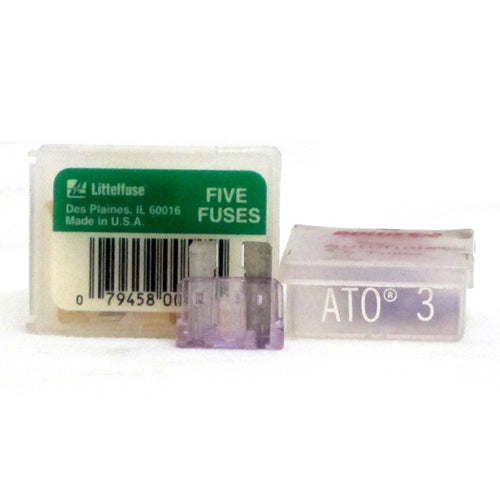 Littelfuse ATO 3 pack of 5 3amp Fast-Acting Automotive Blade Fuse