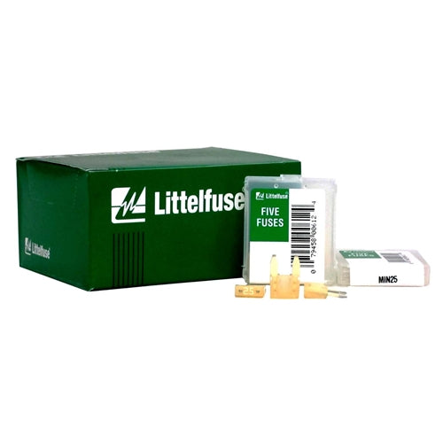 Littelfuse Mini 25 25amp Blade Fuse Box of 100