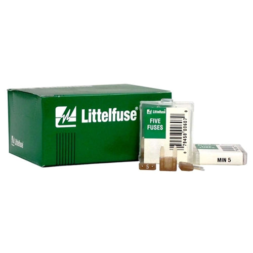 Littelfuse Mini 5 5amp Blade Fuse Box of 100