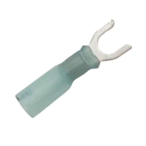 Terminal Spade #10 Heat Shrink Blue Brazed (16-14) TMR HTBS10 Bag of 100