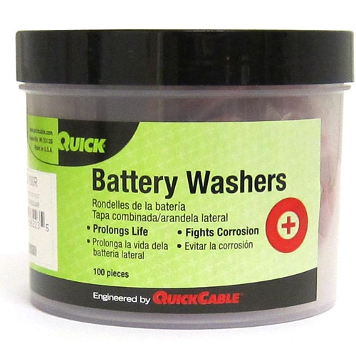 Quickcable 6622-100R Red Top Post Washers, Pack of 100