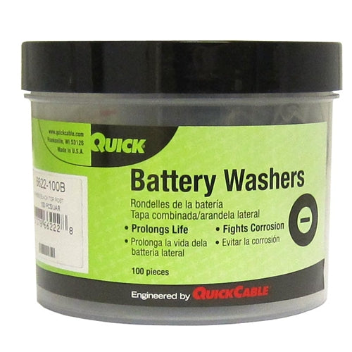 Quickcable 6622-100B Black Top Post Washers, Pack of 100