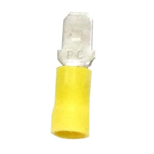 Terminal Quick Disconnect 1/4" Male Insulated Vinyl Yellow TMR ST135 Bag of 100