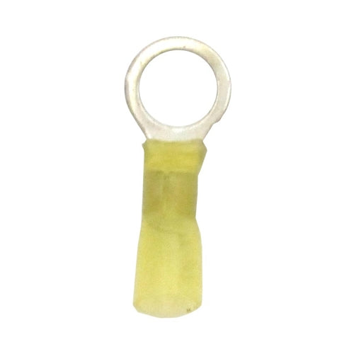 Terminal Ring 1/4" Heat Shrink Yellow Ring Brazed (12-10) TMR HTRY14 Bag of 25
