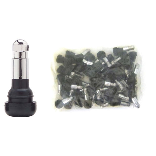 Tubeless Snap-In Valve Chrome Sleeve and Cap BOWES TV 27-413-1 Bag of 50