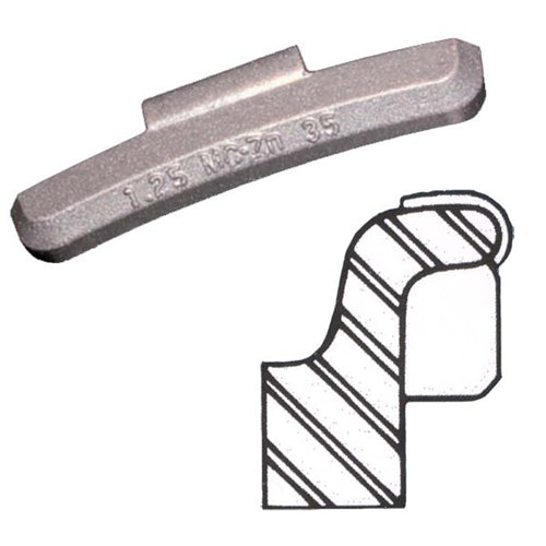 MCZ Type Zinc Clip-on Wheel Weight Coated 1-1/4 oz