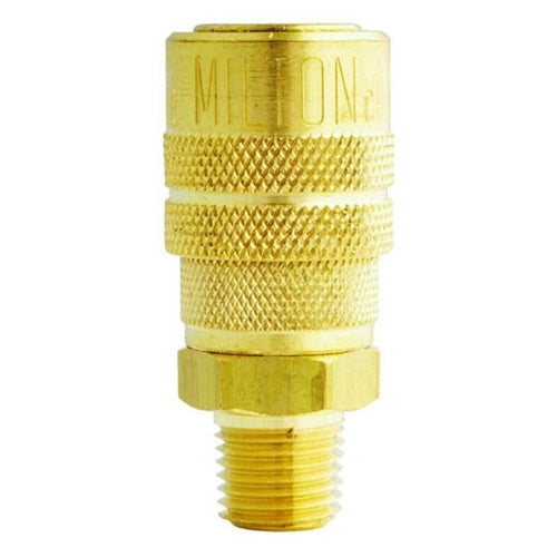 Milton M Style Coupler 1/4” NPT Male Brass Body, Brass Sleeve BOWES MIL 716