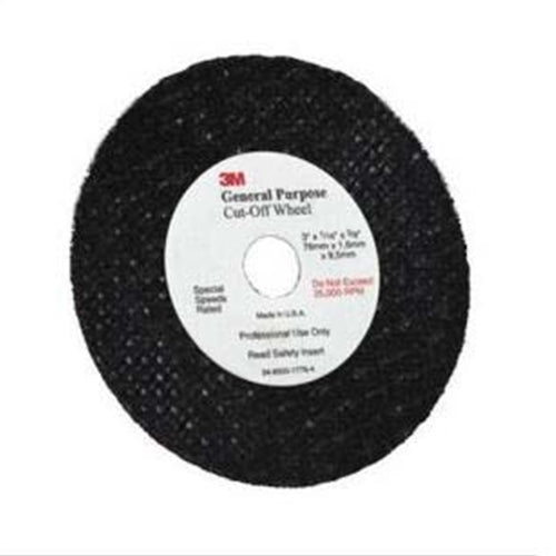 3M General Purpose Cut-Off Wheel, 1988, 3 in x 1/16 in x 3/8 in BOWES 3M 01988
