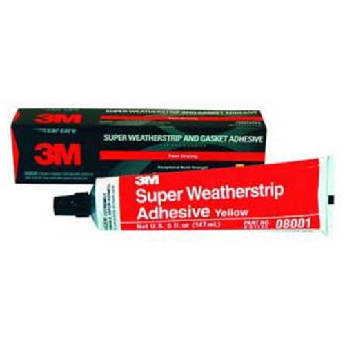 3M Super Weatherstrip and Gasket Adhesive, 08001, Yellow, 5 oz Tube BOWES 3M 08001