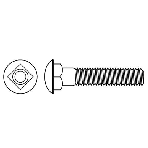 7/16-14 x 1-1/2 Grade 5 Bumper Bolt Zinc Plated UNC BOWES 1050712 Box of 2