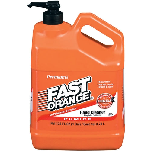 Permatex 25219 Fast Orange Pumice Lotion Hand Cleaner low profile 1 gallon bottle w/pump