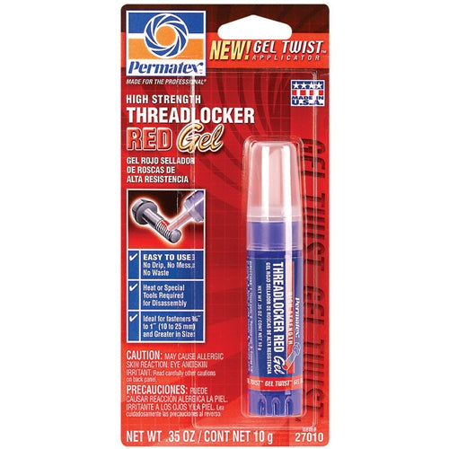 Permatex 27010 GEL TWIST High Strength Threadlocker RED Gel 10 g applicator, carded