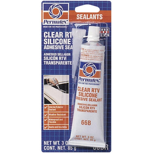 Permatex 80050 Clear RTV Silicone Adhesive Sealant 3 oz. tube, carded
